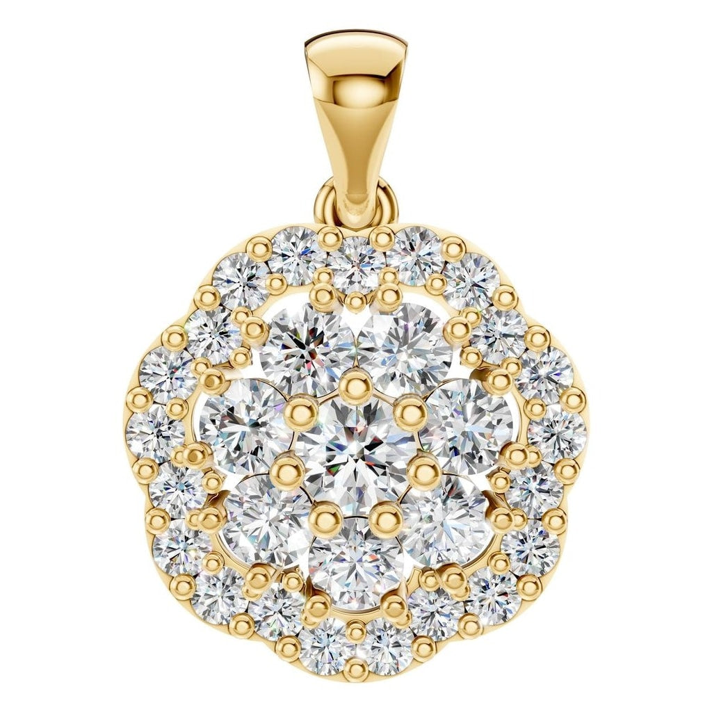 PE-7689 Yellow Gold Pendant SET - Main View