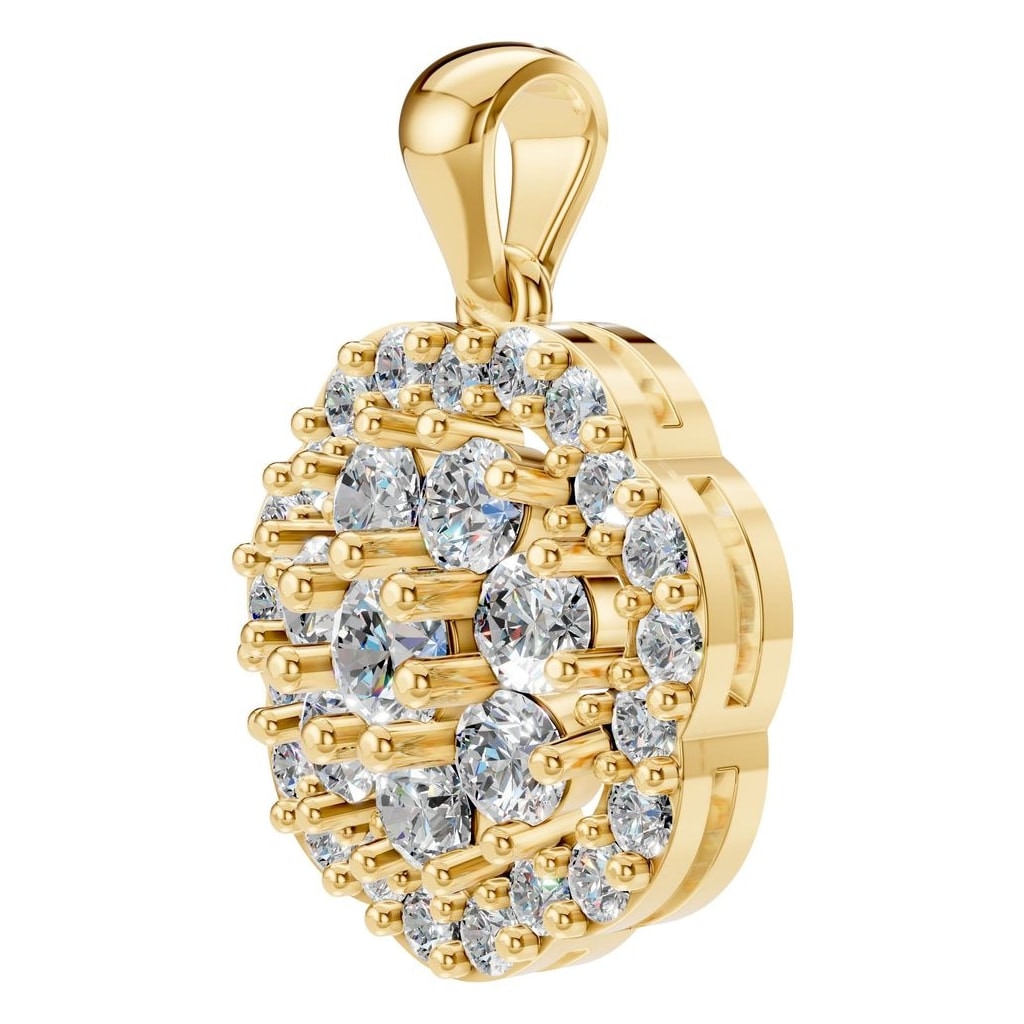 PE-7689 Yellow Gold Pendant SET - ANGLE