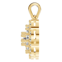 PE-7689 Yellow Gold Pendant SET - Side View