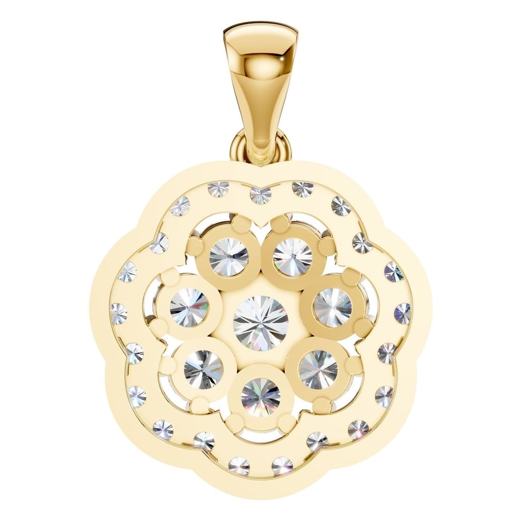 PE-7689 Yellow Gold Pendant SET - BACK