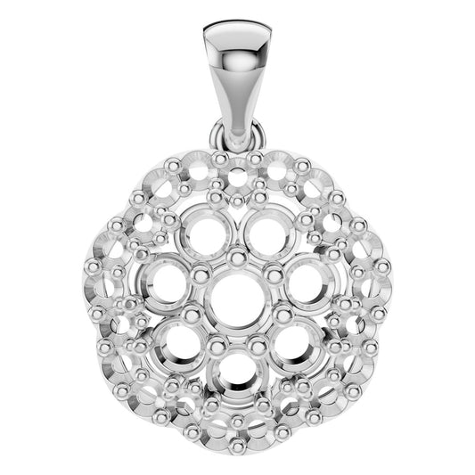 PE-7689 White Gold Pendant UNSET - Main View