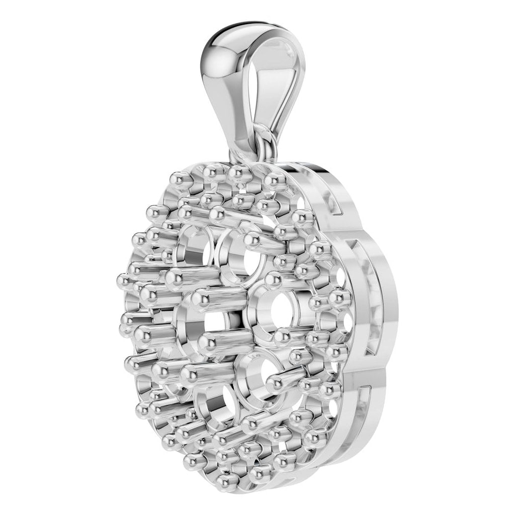 PE-7689 White Gold Pendant UNSET - ANGLE
