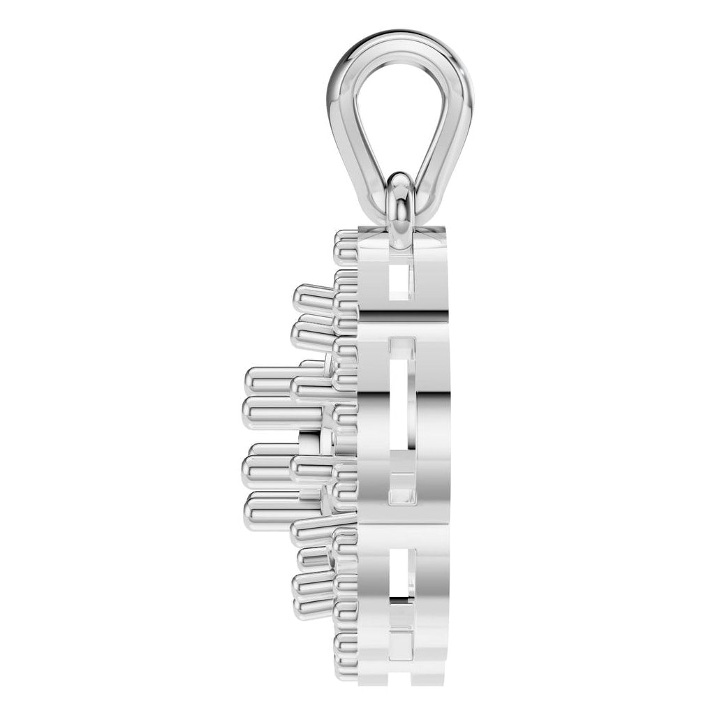 PE-7689 White Gold Pendant UNSET - Side View