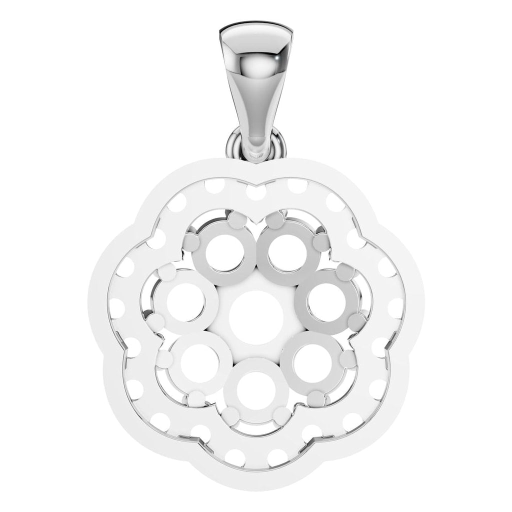 PE-7689 White Gold Pendant UNSET - BACK
