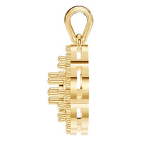 PE-7689 Yellow Gold Pendant UNSET - Side View