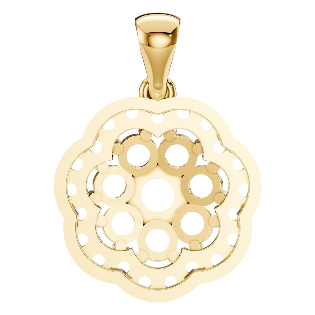 PE-7689 Yellow Gold Pendant UNSET - BACK
