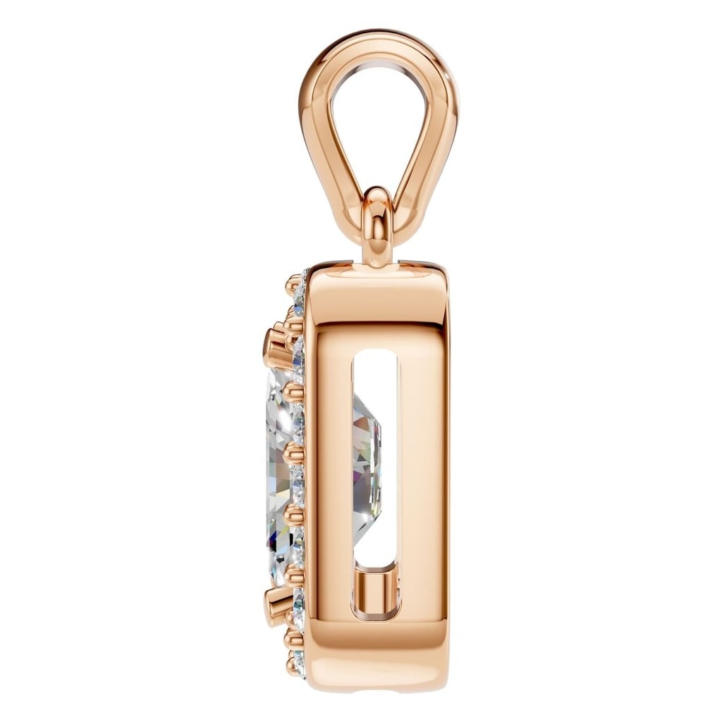 PE-8165 Rose Gold Pendant SET - Side View