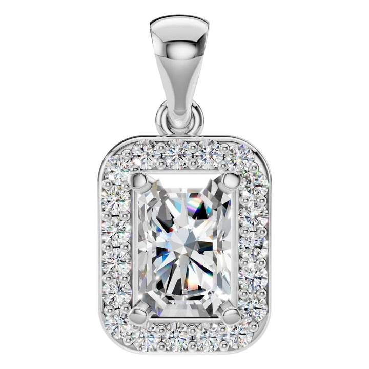 Halo Pendant Mounting - Emerald 6x4mm