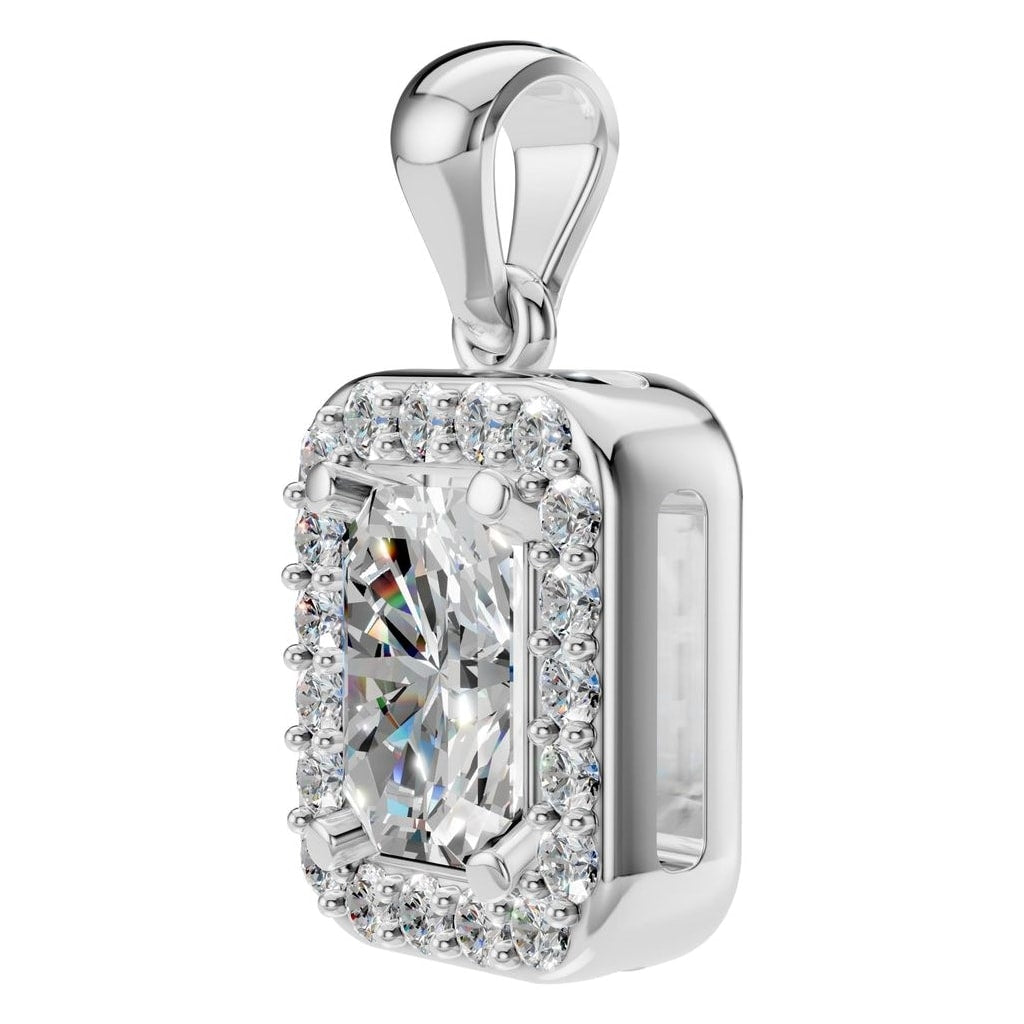 PE-8165 White Gold Pendant SET - ANGLE