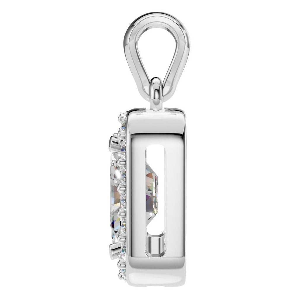 PE-8165 White Gold Pendant SET - Side View