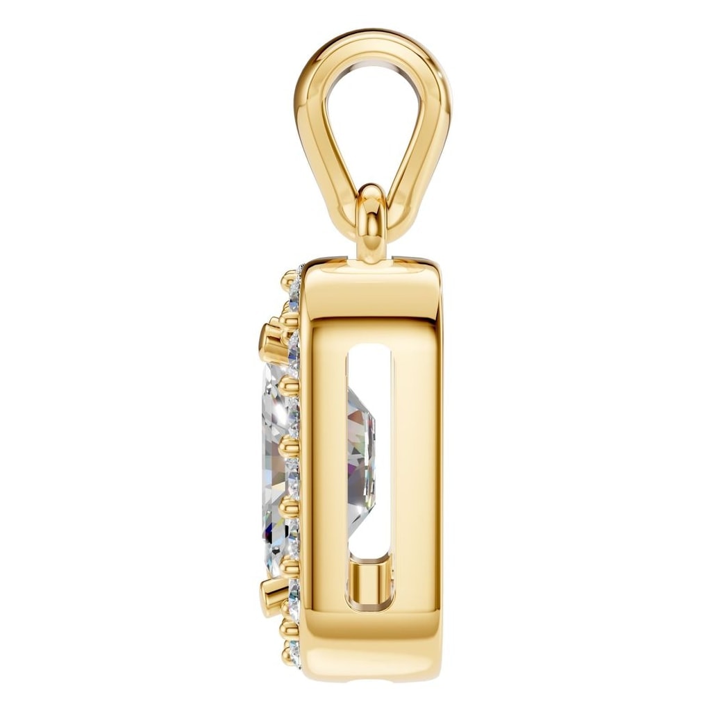 PE-8165 Yellow Gold Pendant SET - Side View