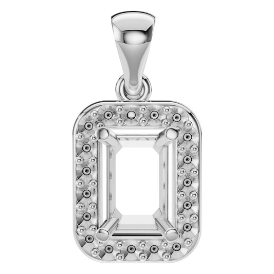 PE-8165 White Gold Pendant UNSET - Main View