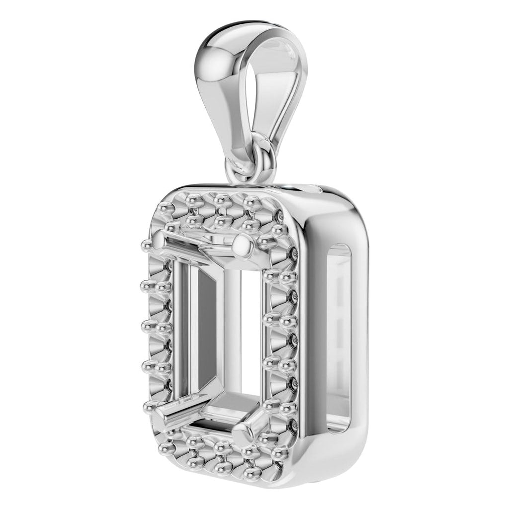 PE-8165 White Gold Pendant UNSET - ANGLE
