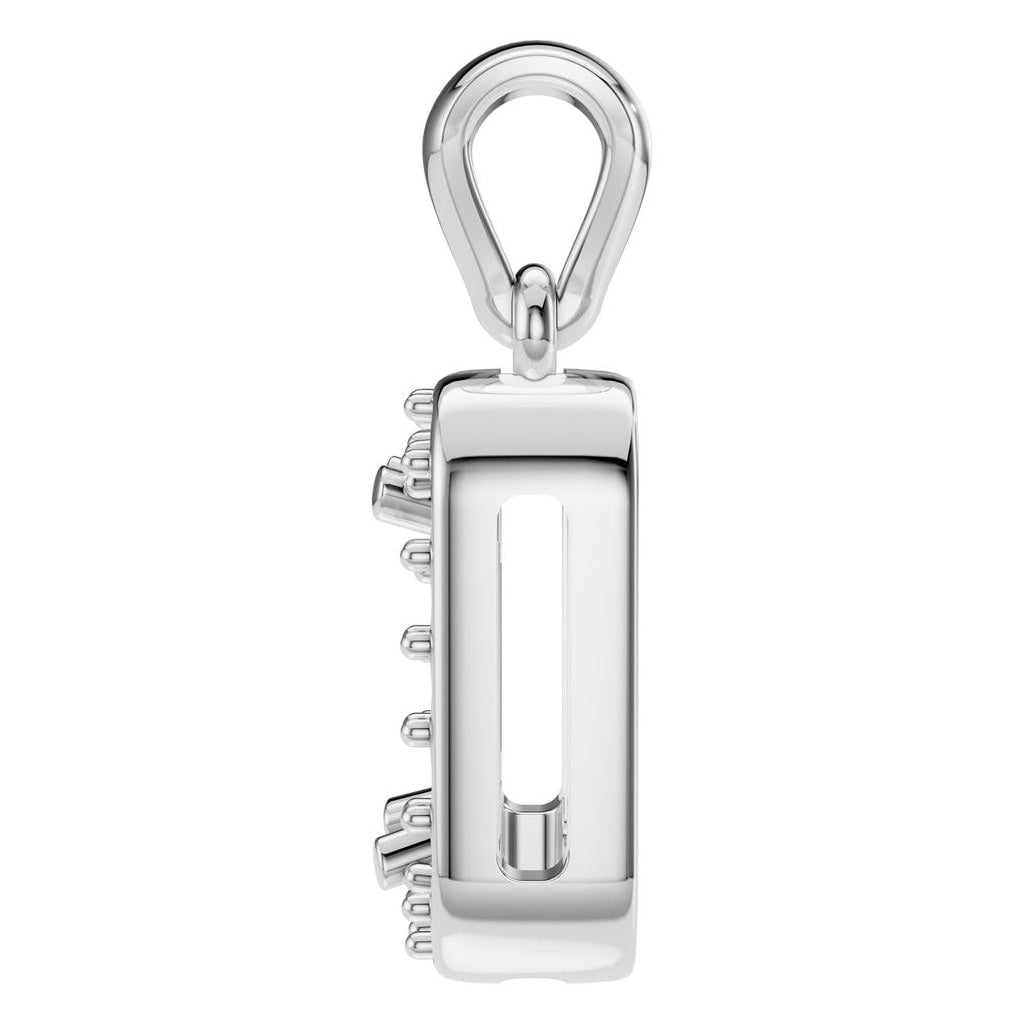 PE-8165 White Gold Pendant UNSET - Side View