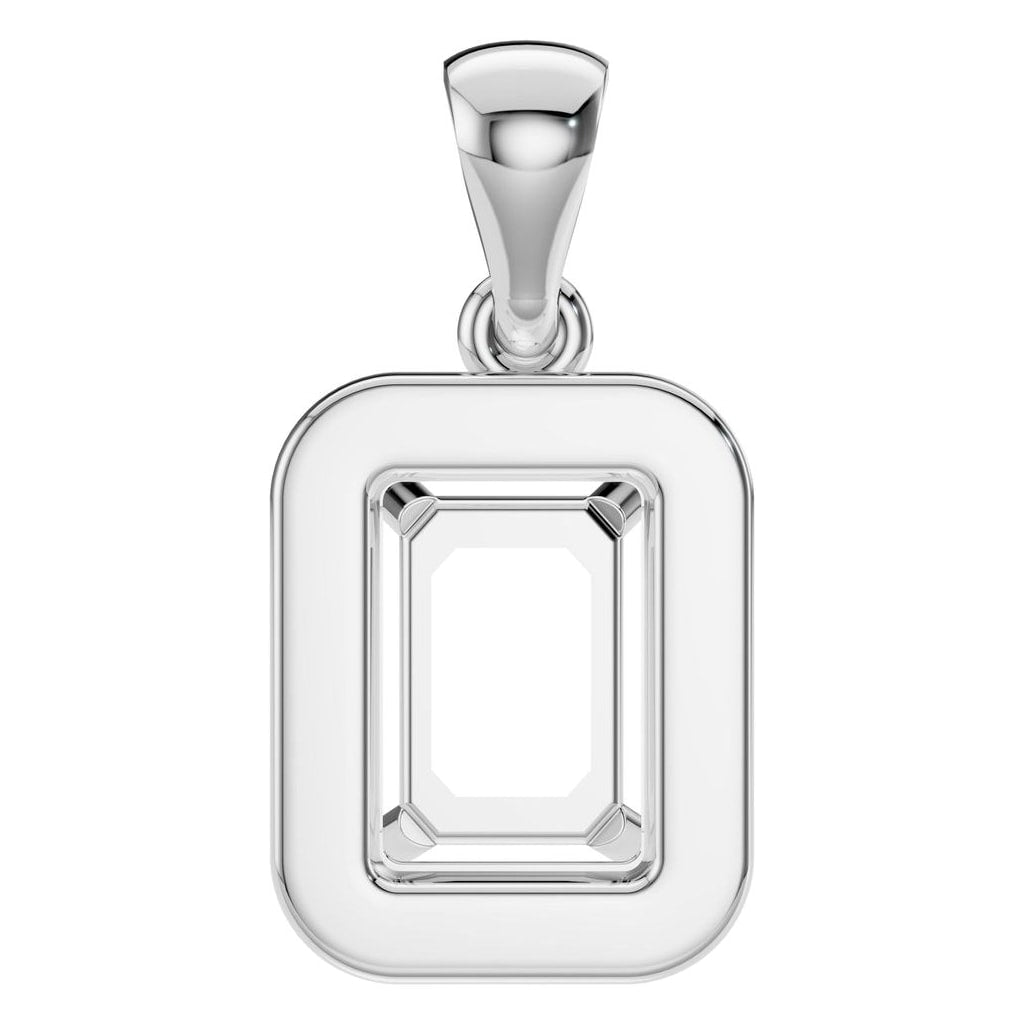 PE-8165 White Gold Pendant UNSET - BACK
