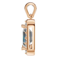 PE-8165 Rose Gold Pendant SET - Side View