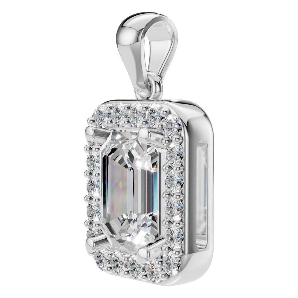 PE-8165 White Gold Pendant SET - ANGLE