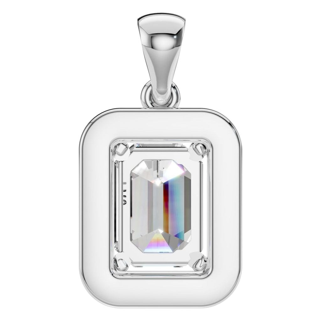 PE-8165 White Gold Pendant SET - BACK