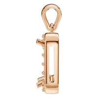 PE-8165 Rose Gold Pendant UNSET - Side View