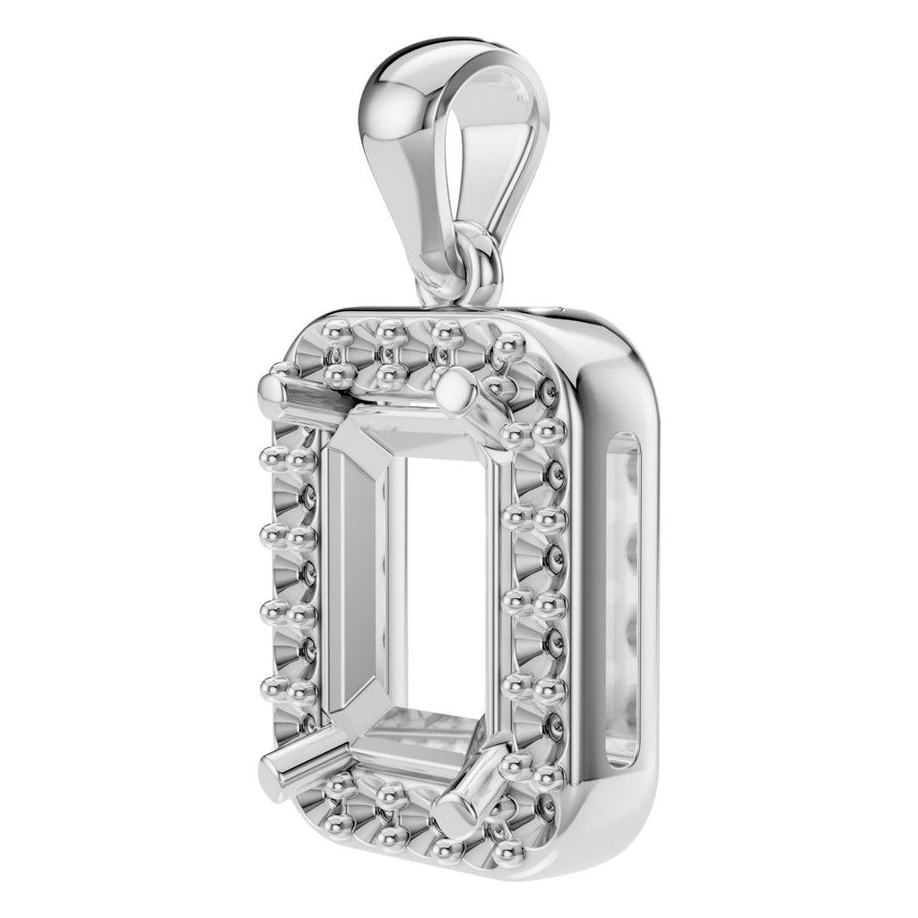 PE-8165 White Gold Pendant UNSET - ANGLE