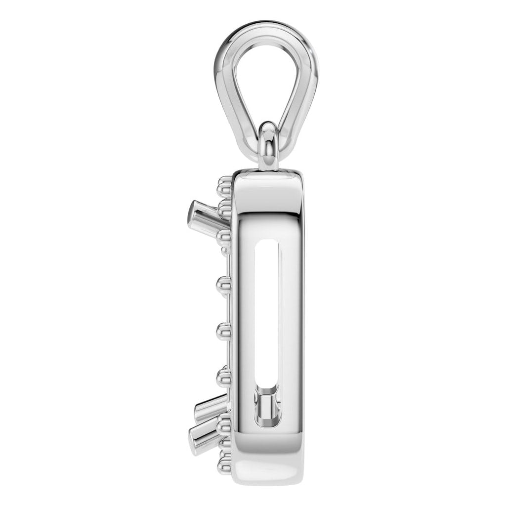 PE-8165 White Gold Pendant UNSET - Side View