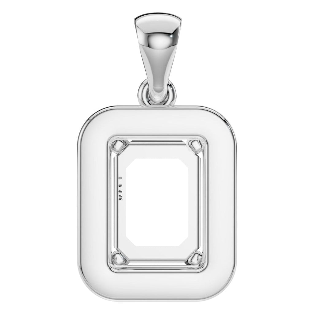 PE-8165 White Gold Pendant UNSET - BACK