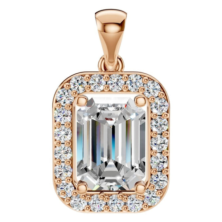 Halo Pendant Mounting - Emerald 7.5x5.5mm
