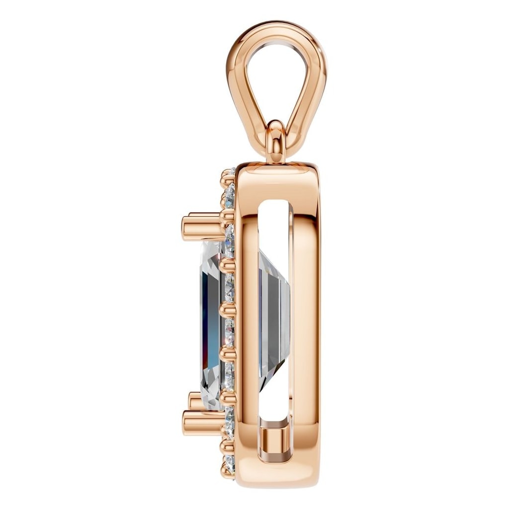 PE-8165 Rose Gold Pendant SET - Side View