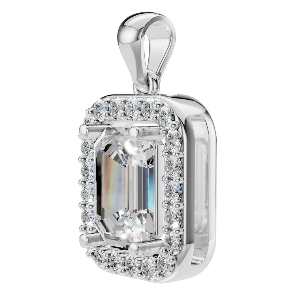 PE-8165 White Gold Pendant SET - ANGLE