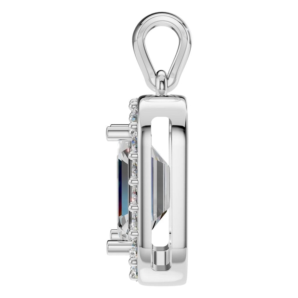 PE-8165 White Gold Pendant SET - Side View