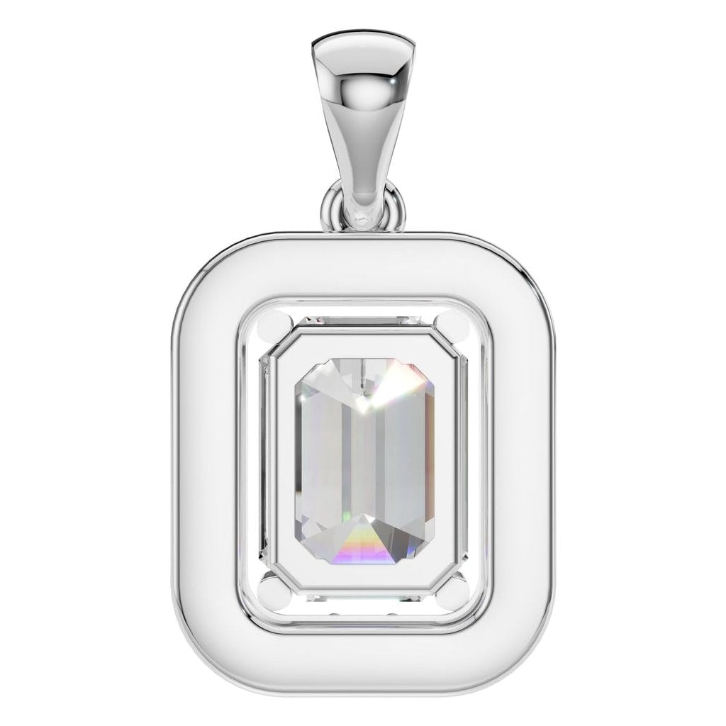 PE-8165 White Gold Pendant SET - BACK