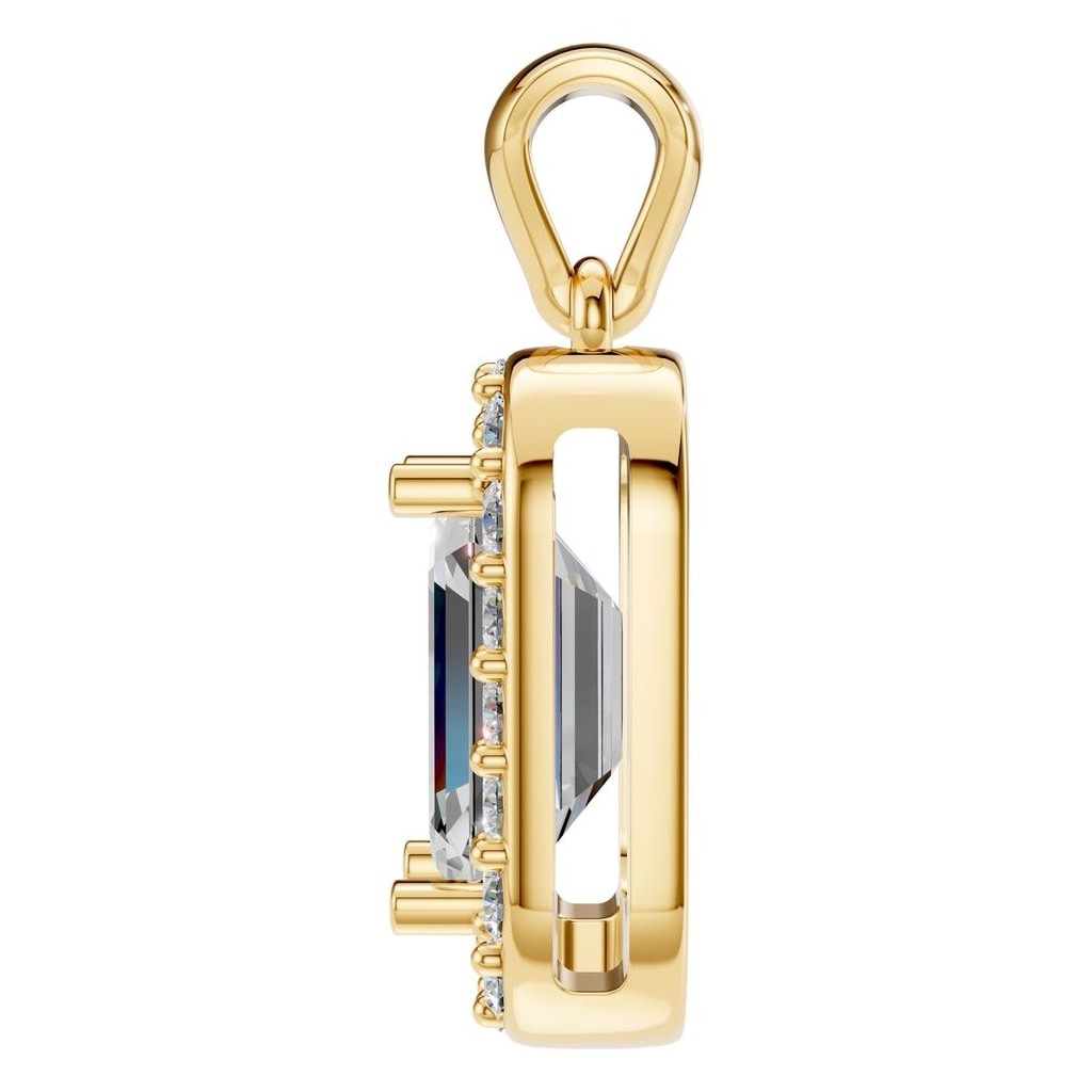 PE-8165 Yellow Gold Pendant SET - Side View