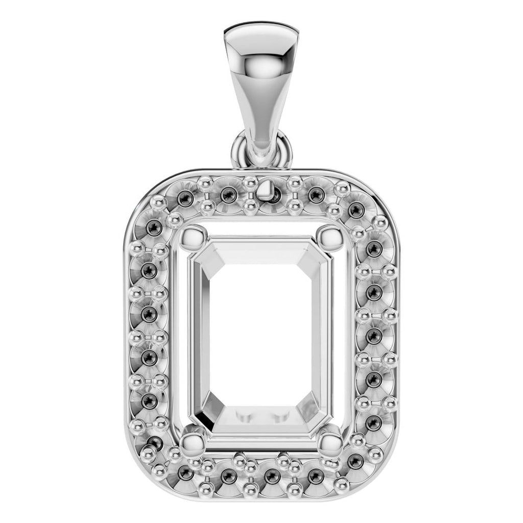 PE-8165 White Gold Pendant UNSET - Main View