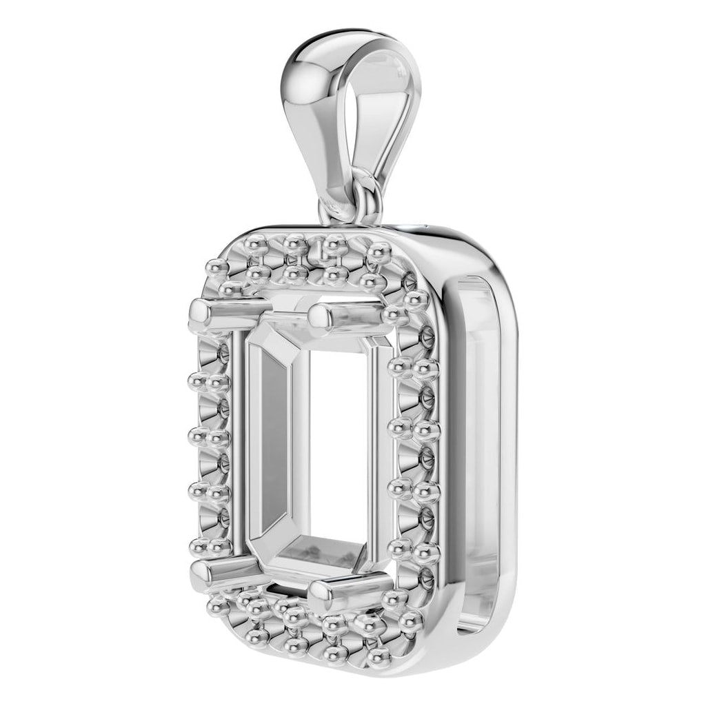 PE-8165 White Gold Pendant UNSET - ANGLE