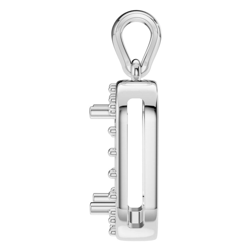 PE-8165 White Gold Pendant UNSET - Side View