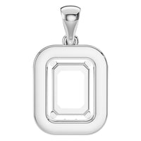 PE-8165 White Gold Pendant UNSET - BACK