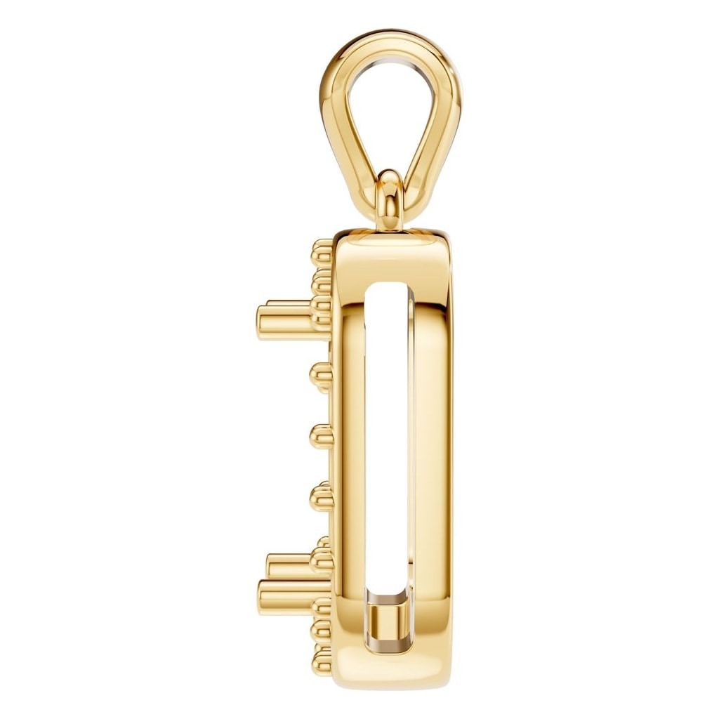 PE-8165 Yellow Gold Pendant UNSET - Side View
