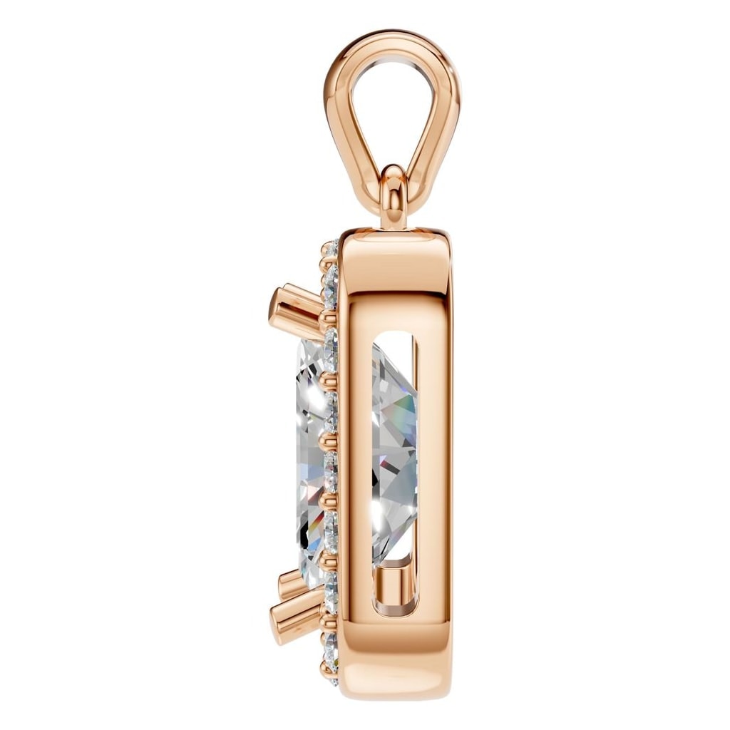 PE-8165 Rose Gold Pendant SET - Side View
