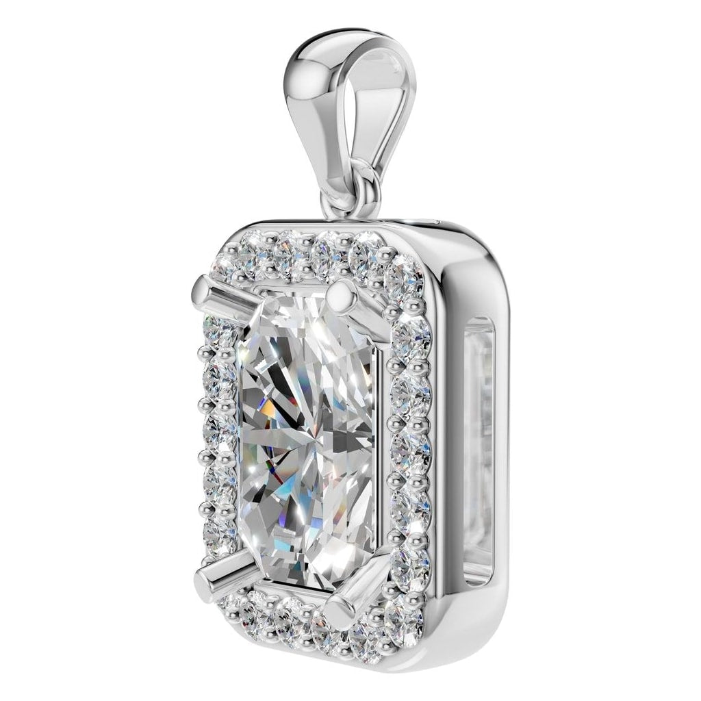 PE-8165 White Gold Pendant SET - ANGLE