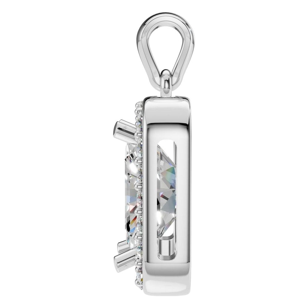 PE-8165 White Gold Pendant SET - Side View