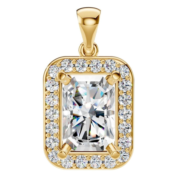 Halo Pendant Mounting - Emerald 8x5.5mm