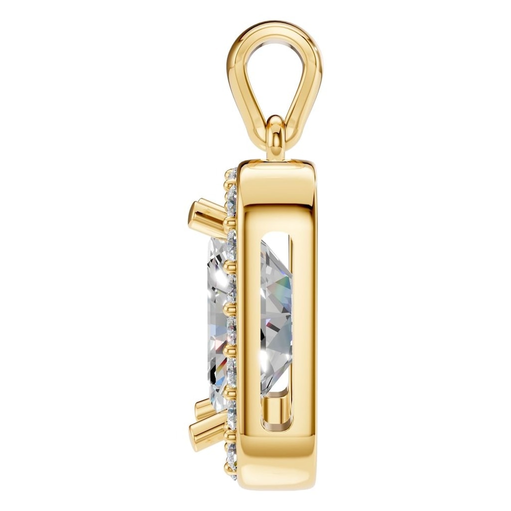 PE-8165 Yellow Gold Pendant SET - Side View