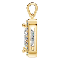 PE-8165 Yellow Gold Pendant SET - Side View