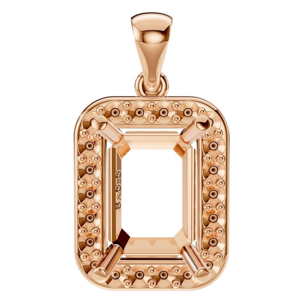 PE-8165 Rose Gold Pendant UNSET - Main View