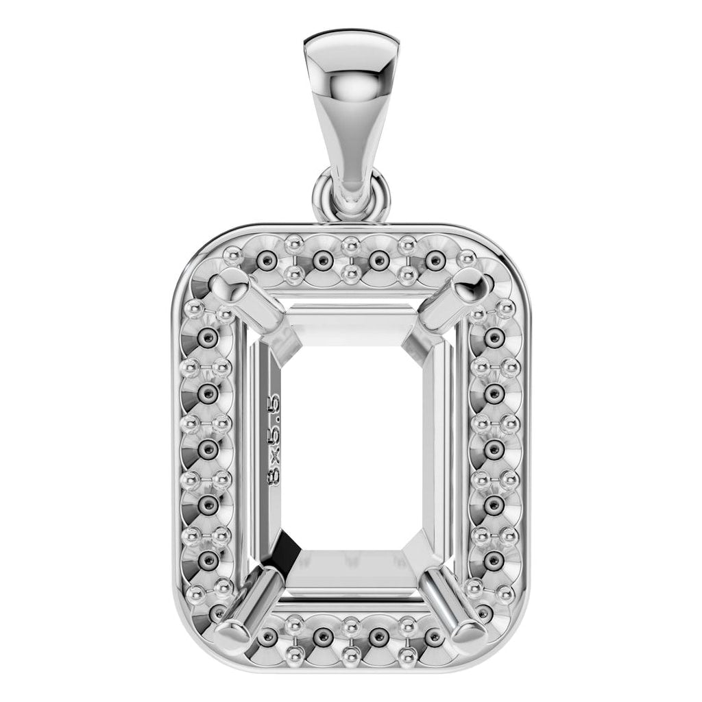 PE-8165 White Gold Pendant UNSET - Main View