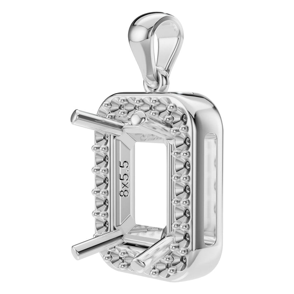 PE-8165 White Gold Pendant UNSET - ANGLE