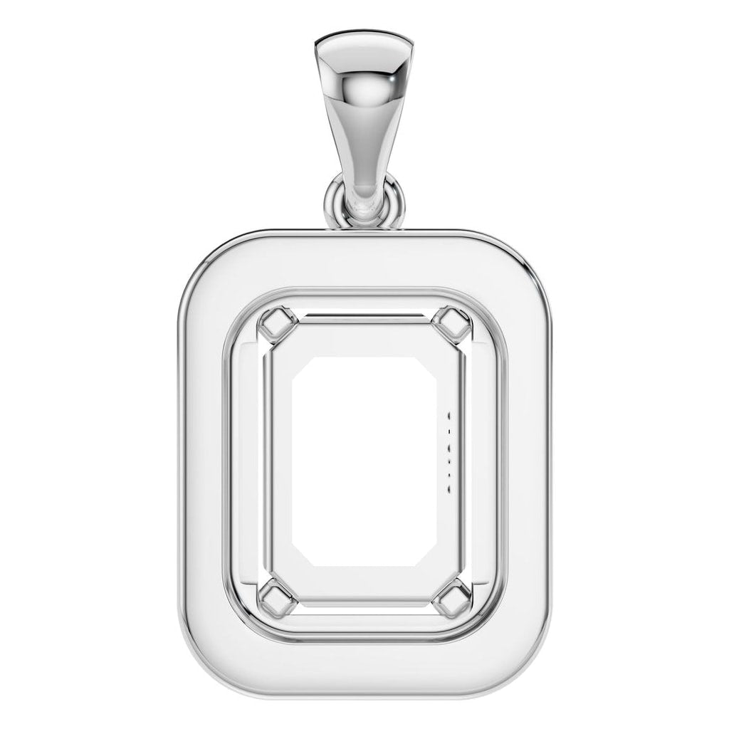 PE-8165 White Gold Pendant UNSET - BACK