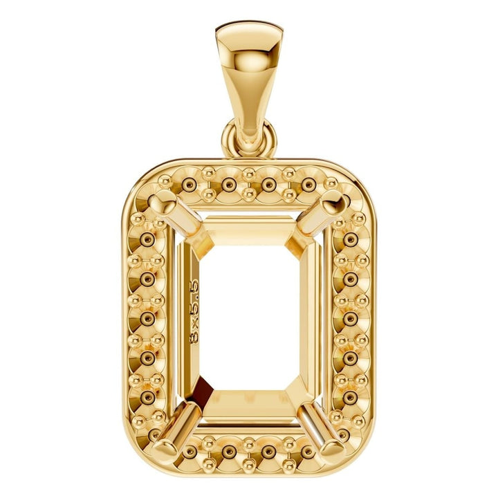 Halo Pendant Mounting - Emerald 8x5.5mm