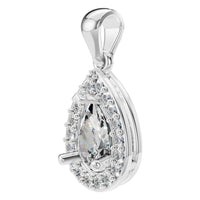 PE-8165 White Gold Pendant SET - ANGLE