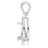 PE-8165 White Gold Pendant SET - Side View
